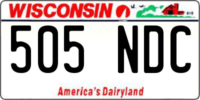 WI license plate 505NDC