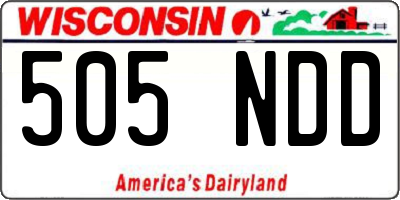 WI license plate 505NDD
