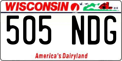 WI license plate 505NDG