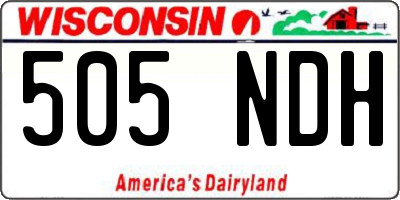 WI license plate 505NDH
