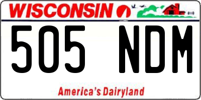 WI license plate 505NDM
