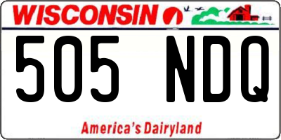 WI license plate 505NDQ