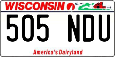 WI license plate 505NDU