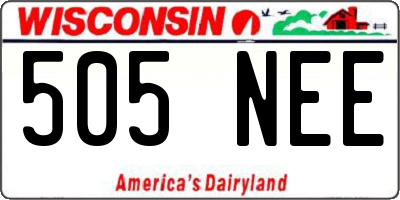 WI license plate 505NEE