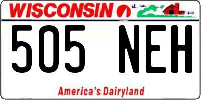 WI license plate 505NEH