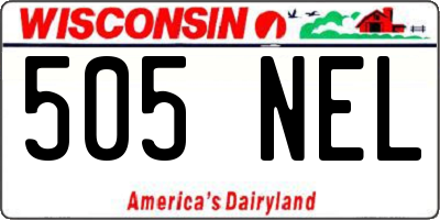WI license plate 505NEL