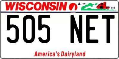 WI license plate 505NET