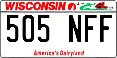 WI license plate 505NFF