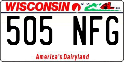 WI license plate 505NFG