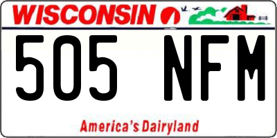 WI license plate 505NFM