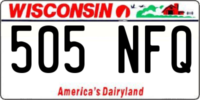 WI license plate 505NFQ