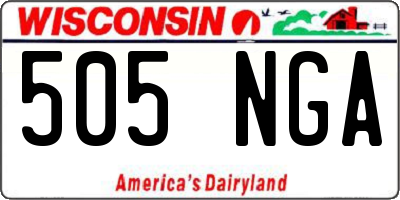 WI license plate 505NGA