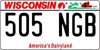 WI license plate 505NGB