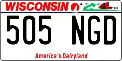WI license plate 505NGD