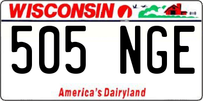 WI license plate 505NGE