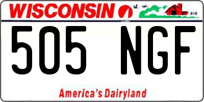 WI license plate 505NGF