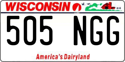 WI license plate 505NGG
