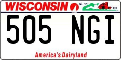 WI license plate 505NGI