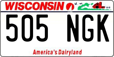 WI license plate 505NGK