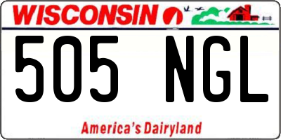 WI license plate 505NGL