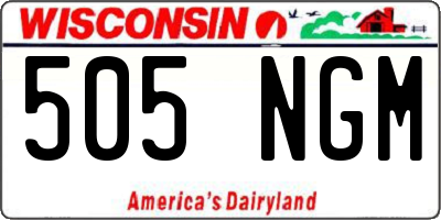 WI license plate 505NGM