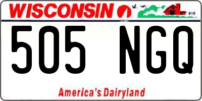 WI license plate 505NGQ