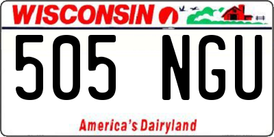 WI license plate 505NGU