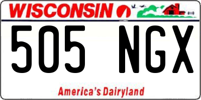 WI license plate 505NGX