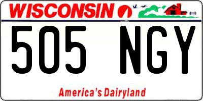 WI license plate 505NGY