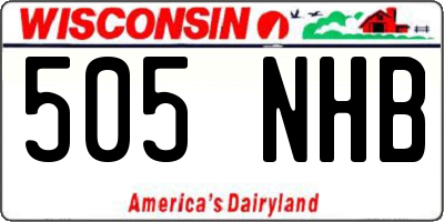 WI license plate 505NHB