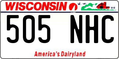 WI license plate 505NHC
