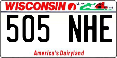 WI license plate 505NHE