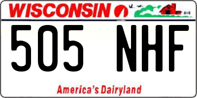 WI license plate 505NHF