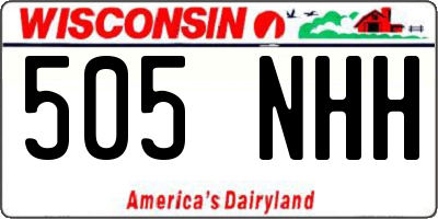 WI license plate 505NHH