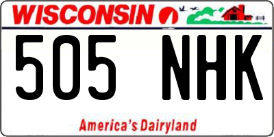 WI license plate 505NHK