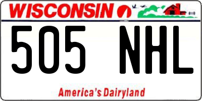 WI license plate 505NHL