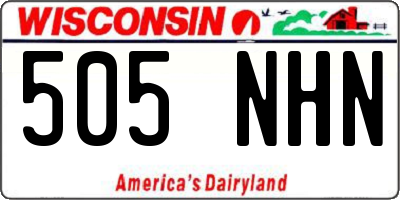 WI license plate 505NHN