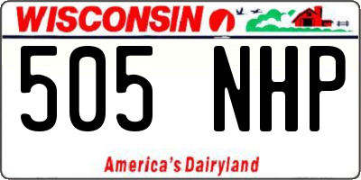 WI license plate 505NHP