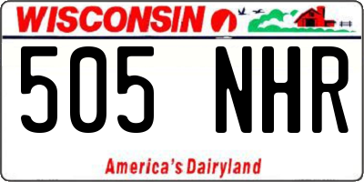 WI license plate 505NHR