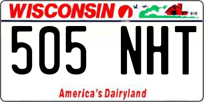 WI license plate 505NHT