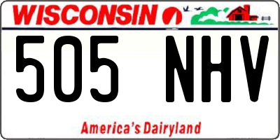 WI license plate 505NHV