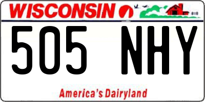 WI license plate 505NHY