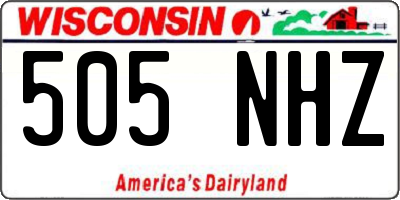 WI license plate 505NHZ