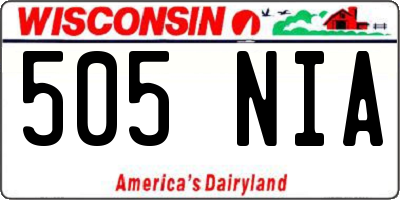 WI license plate 505NIA