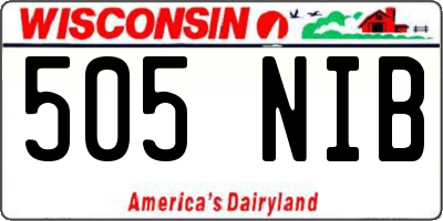 WI license plate 505NIB
