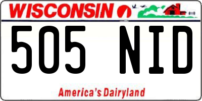 WI license plate 505NID