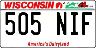 WI license plate 505NIF