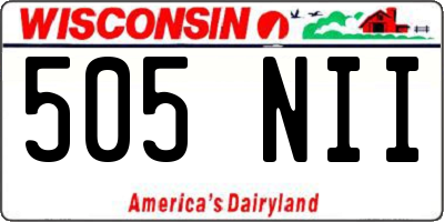 WI license plate 505NII