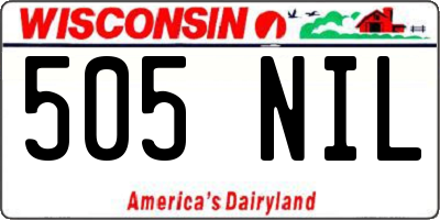 WI license plate 505NIL