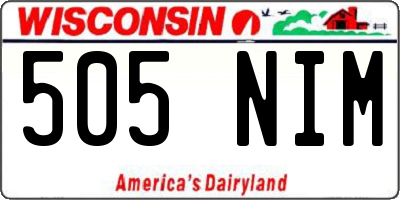 WI license plate 505NIM